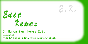 edit kepes business card